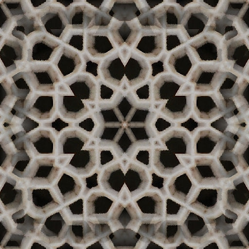 Intricate kaleidoscope pattern of Borromean Rings in topology, a seamless repeat design by Muskan Dev for wallpaper⁶.