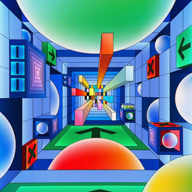 Seamless diamond wallpaper pattern — Glitch by wallpaper⁶ — base photo: Vibrant abstract geometric digital art with 3D elements and a dynamic perspective.