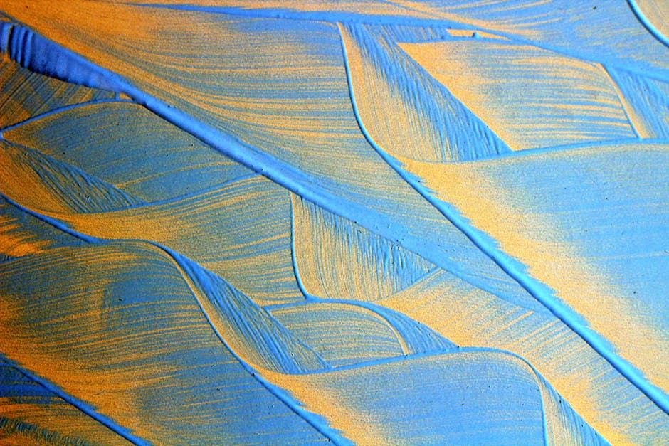 Seamless hex wallpaper pattern — Biochemistry by wallpaper⁶ — base photo: Vibrant abstract painting featuring blue and yellow textured strokes with a dynamic pattern.