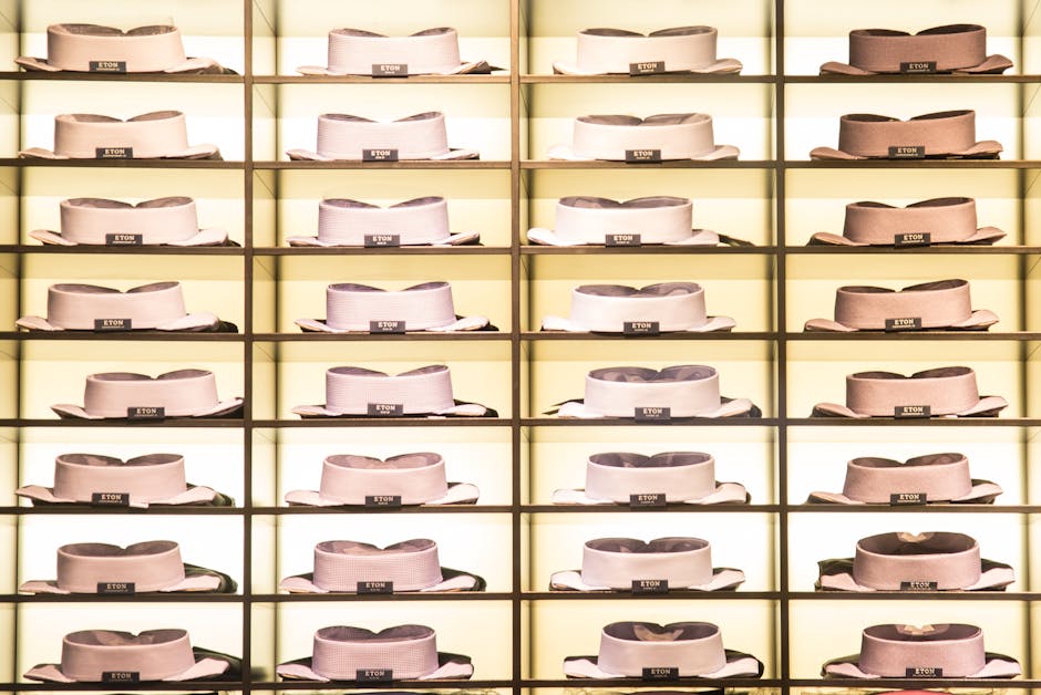 Algorithms Diamond wallpaper pattern — base photo: Organized collection of neatly stacked dress shirts showcased on shelves in a stylish fashion store.