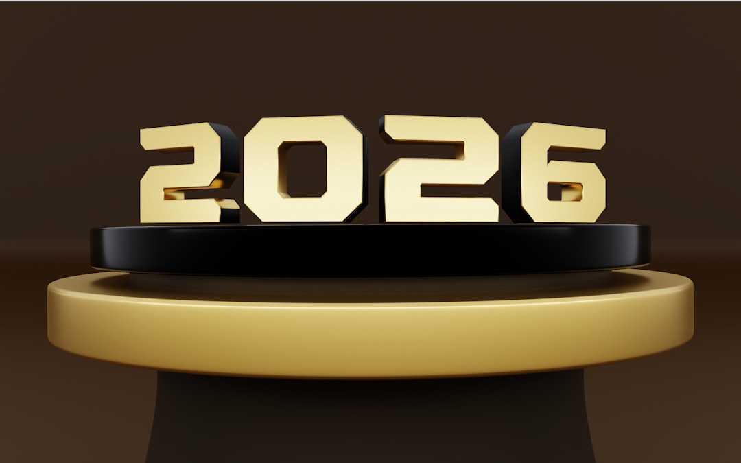 Seamless mirror wallpaper pattern — Arithmetic by wallpaper⁶ — base photo: Striking 2026 illuminated display featuring bold red sculptural numbers with bright yellow LED bulbs