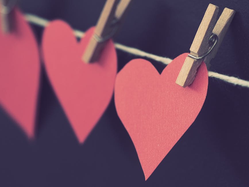 Seamless mirror wallpaper pattern — Medicine by wallpaper⁶ — base photo: Close-up of red paper hearts hanging on a clothesline, perfect for Valentine's Day themes.