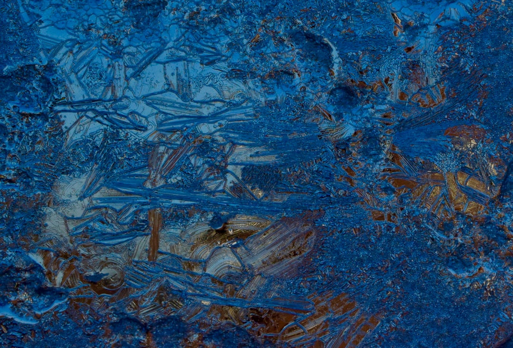 Seamless hex wallpaper pattern — Stained Glass by wallpaper⁶ — base photo: blue and brown abstract painting