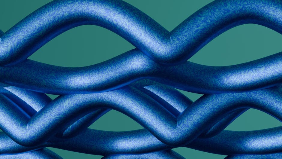 A close-up of a 3D isometric grid pattern in blue with a brick symmetry, set against a green background, appearing on self-adhesive wallpaper. — base photo: A close-up view of a digital illustration featuring a blue woven abstract pattern against a vibrant 