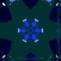 A repeating kaleidoscope pattern of jellyfish, featuring translucent bodies and tentacles in shades of blue and purple, creating a mesmerizing underwater effect.