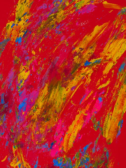Abstract Wave wallpaper pattern — base photo: Colorful abstract art with bold paint strokes on a bright canvas.
