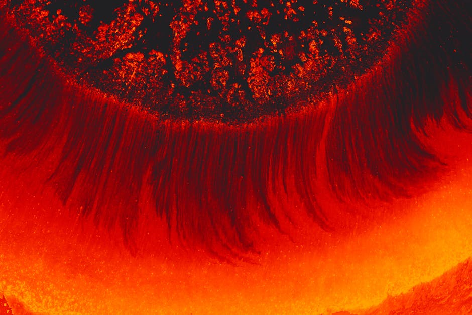 Chemistry Brick wallpaper pattern — base photo: A captivating abstract image featuring dynamic red and black textural patterns in vivid contrast.
