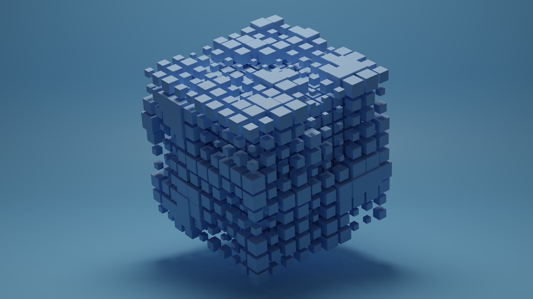 Seamless pattern of isometric cubes arranged in a bricklaying pattern, creating a 3D grid effect. — base photo: A close-up, high-resolution render of an isometric cube viewed from a slight angle. The cube's surfa