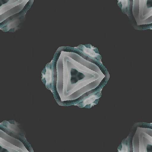Möbius Twist Hex wallpaper pattern with a topology theme, based on a black and white photo of a curved object resembling a Möbius strip.