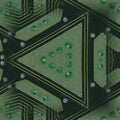 Hexagonal Data wallpaper pattern with a theme of Data Visualization, inspired by scientific charts and circuit boards.