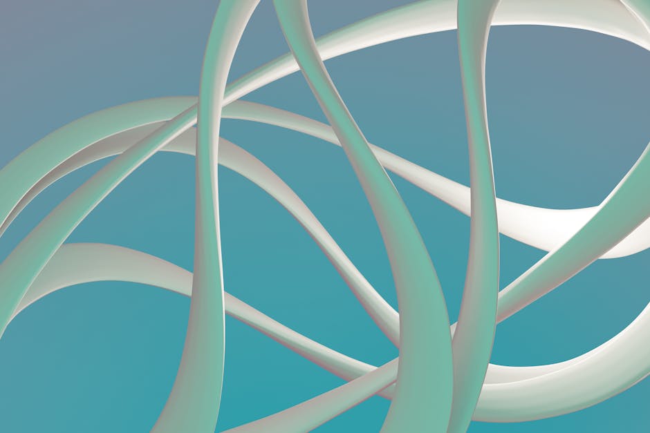 Seamless mirror wallpaper pattern — Biochemistry by wallpaper⁶ — base photo: Abstract twisting shapes on a gradient background creating an artistic and modern feel.