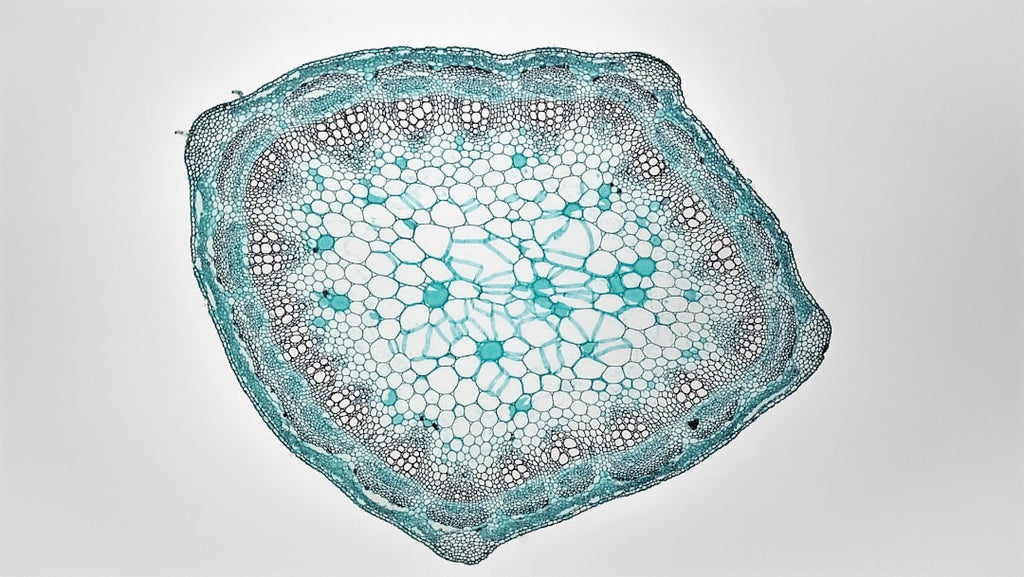 Seamless kaleidoscope wallpaper pattern — Medicine by wallpaper⁶ — base photo: Herbaceous Dicot Stem: Younger Trifolium. cross section: Younger Trifolium stem common name: Clover 