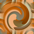 An iridescent blue and violet fluid pattern arranged in a pinwheel symmetry, showing swirling topological surface waves.