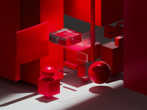 A seamless repeating tile featuring various 3D isometric objects arranged in a brick pattern, rendered in a clean, modern style. — base photo: A curated collection of 3D isometric objects, precisely rendered and arranged in a repeating brick f