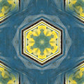 A mesmerizing kaleidoscope pattern inspired by leaded stained glass details, featuring geometric shapes and vibrant colors in a seamless repeat.
