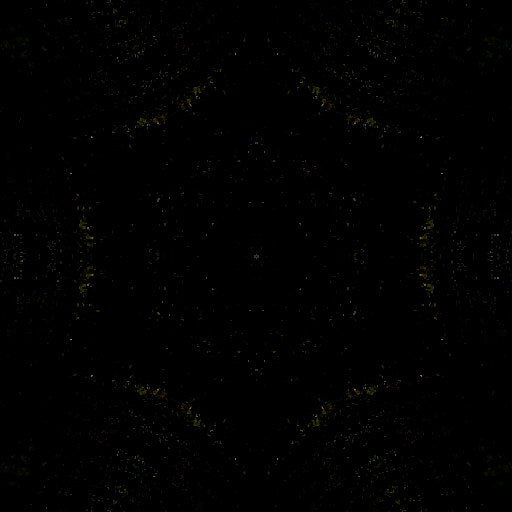Intricate kaleidoscope pattern with Gothic tracery, inspired by stained glass windows and a dark cathedral sky.