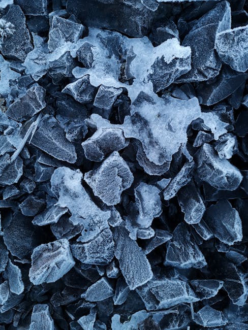 Mineralogy Hexagon wallpaper pattern — base photo: A detailed view of frosted stones in Galway, capturing winter textures and patterns.