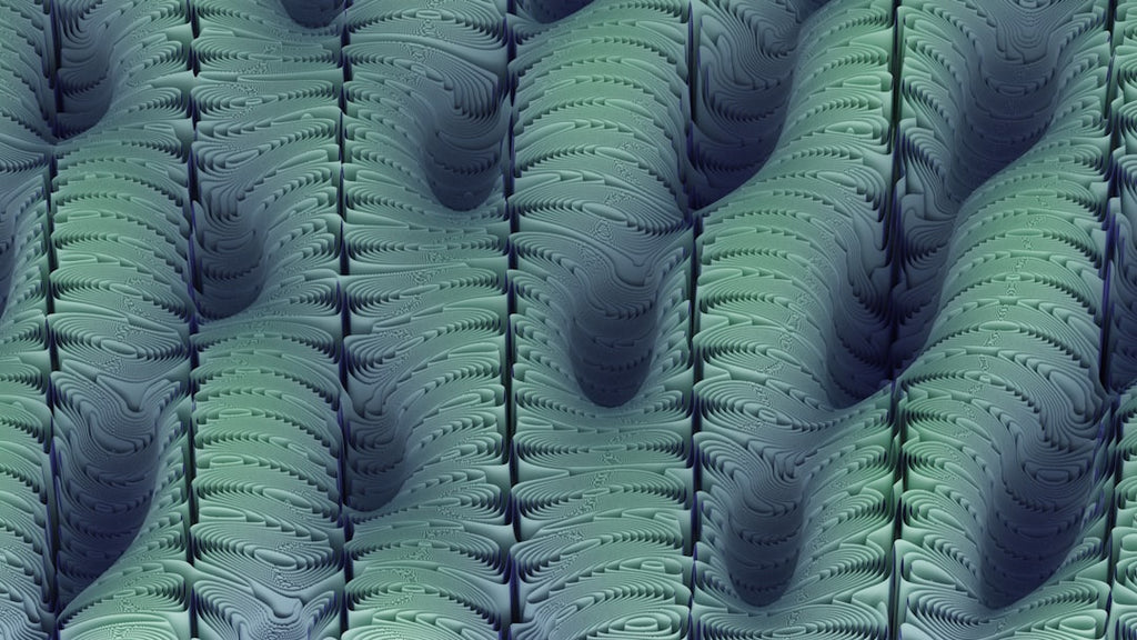 Seamless kaleidoscope wallpaper pattern — Biochemistry by wallpaper⁶ — base photo: a pattern made up of green and blue shapes