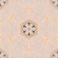 A radial kaleidoscope pattern of golden digital lines and geometric shapes on a dark background, evoking a sense of high-tech luxury.