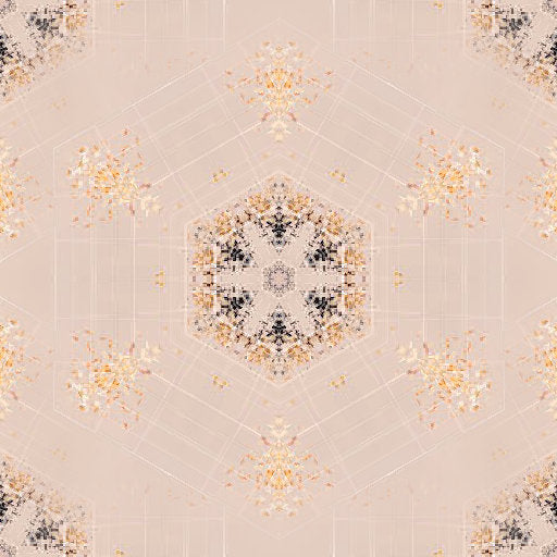 A radial kaleidoscope pattern of golden digital lines and geometric shapes on a dark background, evoking a sense of high-tech luxury.