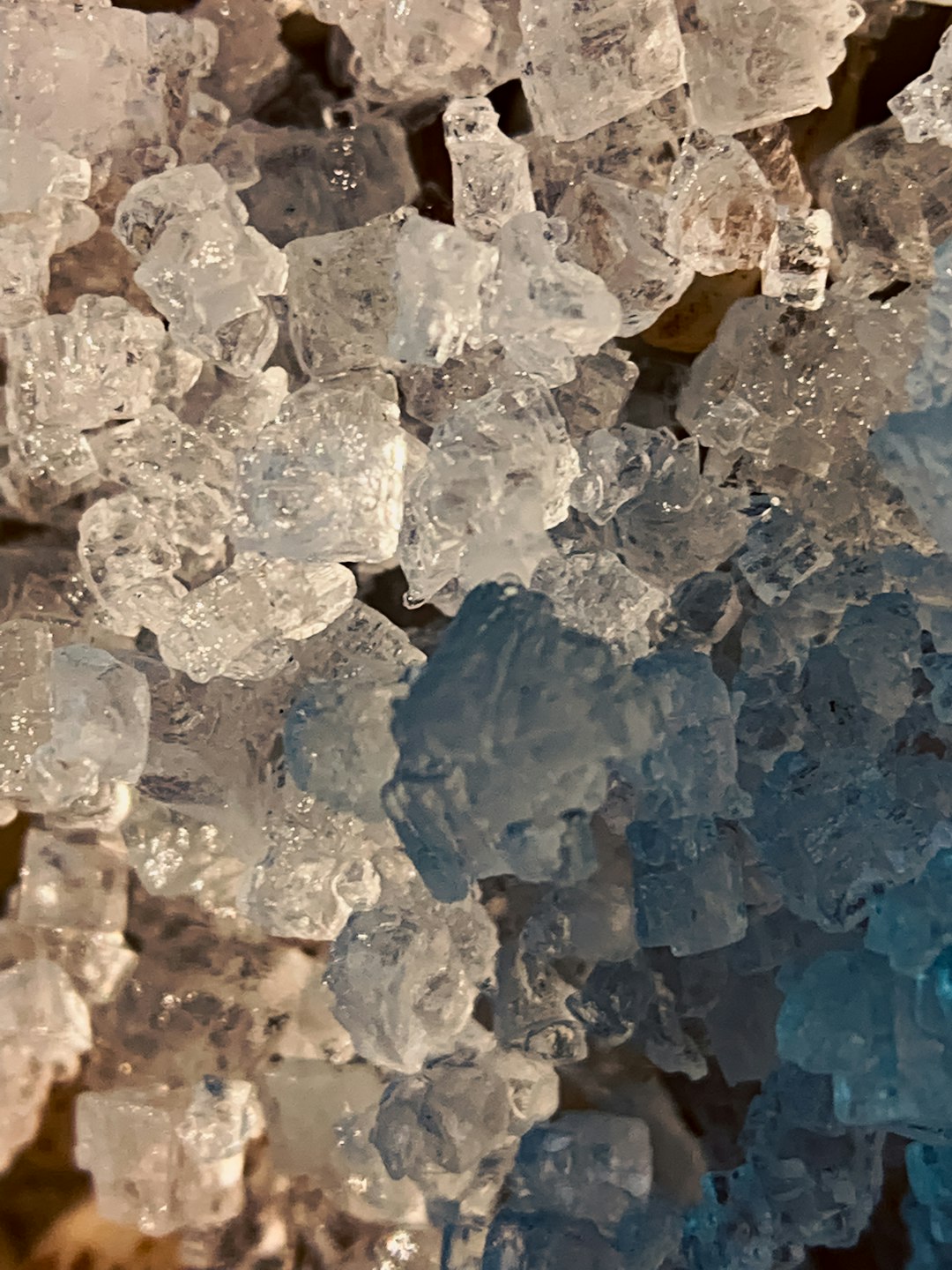 Chemistry Hexagon wallpaper pattern — base photo: a bunch of ice crystals sitting on top of a table