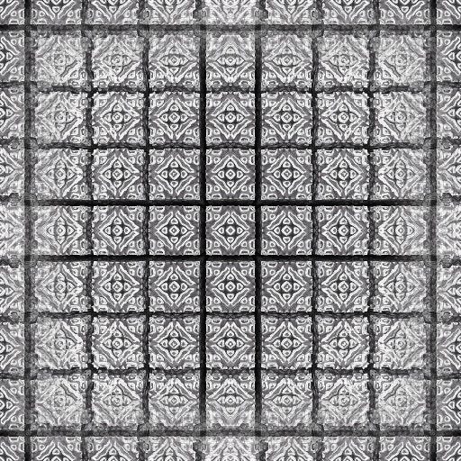 A black and white Op-Art pattern with Mirror symmetry forming a rhythmic, circular vortex of interlocking geometric lines.