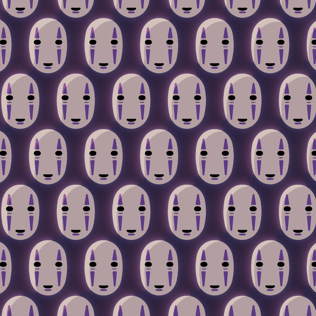 Emotions Kaleidoscope wallpaper pattern — base photo: Faces of no-faces from Studio Ghibli's "Sprited Away". Rendered in Blender using cycles.